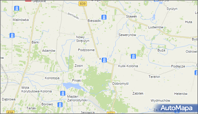 mapa Kulik gmina Siedliszcze, Kulik gmina Siedliszcze na mapie Targeo