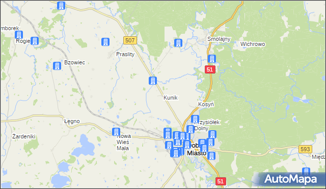 mapa Kunik, Kunik na mapie Targeo