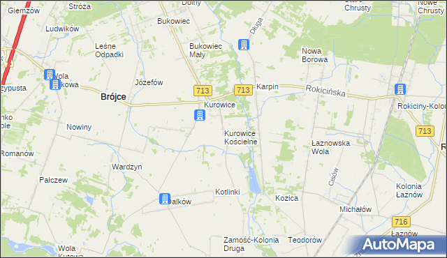 mapa Kurowice Kościelne, Kurowice Kościelne na mapie Targeo