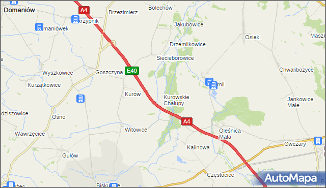 mapa Kurowskie Chałupy, Kurowskie Chałupy na mapie Targeo