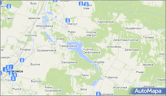 mapa Kuźnica Żerechowska, Kuźnica Żerechowska na mapie Targeo