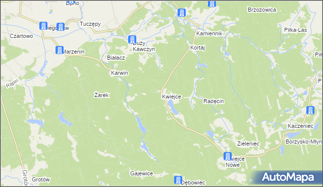 mapa Kwiejce, Kwiejce na mapie Targeo