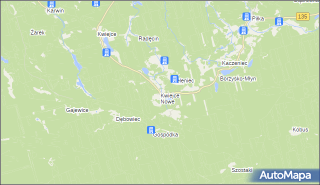 mapa Kwiejce Nowe, Kwiejce Nowe na mapie Targeo