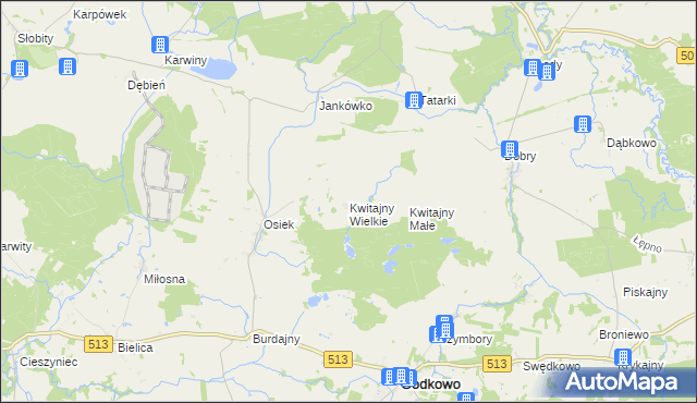 mapa Kwitajny Wielkie, Kwitajny Wielkie na mapie Targeo