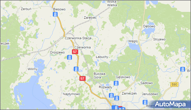 mapa Łabuchy, Łabuchy na mapie Targeo