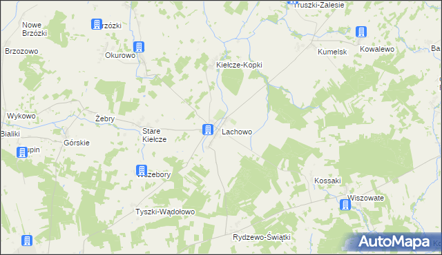 mapa Lachowo, Lachowo na mapie Targeo