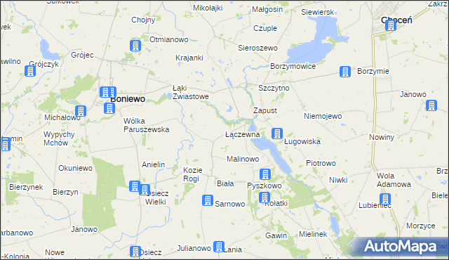 mapa Łączewna gmina Boniewo, Łączewna gmina Boniewo na mapie Targeo