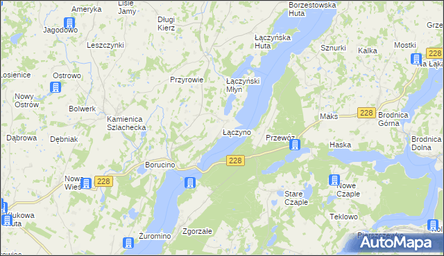 mapa Łączyno, Łączyno na mapie Targeo