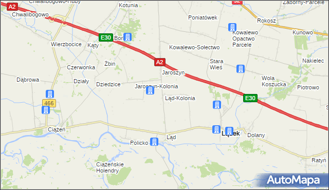 mapa Ląd-Kolonia, Ląd-Kolonia na mapie Targeo