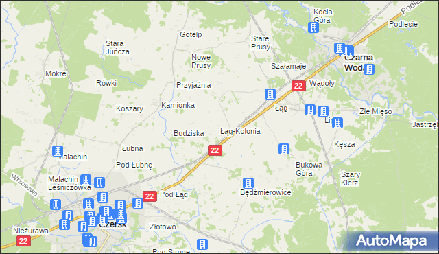 mapa Łąg-Kolonia, Łąg-Kolonia na mapie Targeo