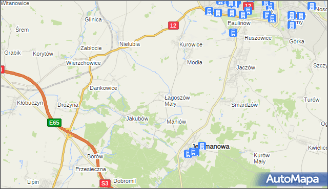 mapa Łagoszów Mały, Łagoszów Mały na mapie Targeo