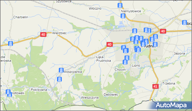 mapa Łąka Prudnicka, Łąka Prudnicka na mapie Targeo