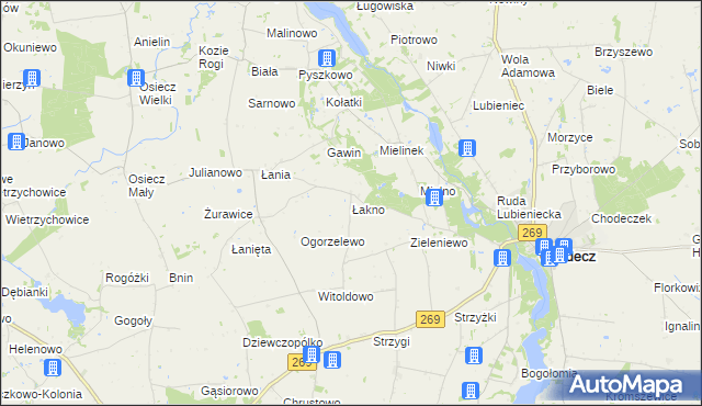 mapa Łakno, Łakno na mapie Targeo
