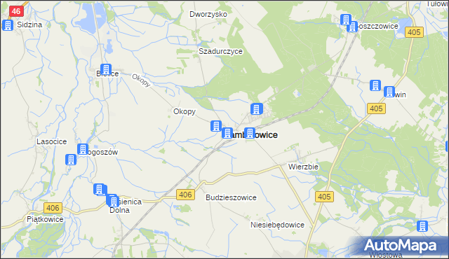 mapa Łambinowice, Łambinowice na mapie Targeo