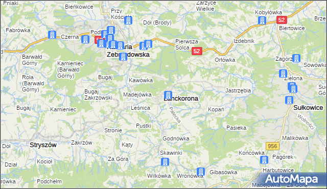 mapa Lanckorona, Lanckorona na mapie Targeo