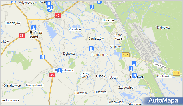 mapa Landzmierz, Landzmierz na mapie Targeo