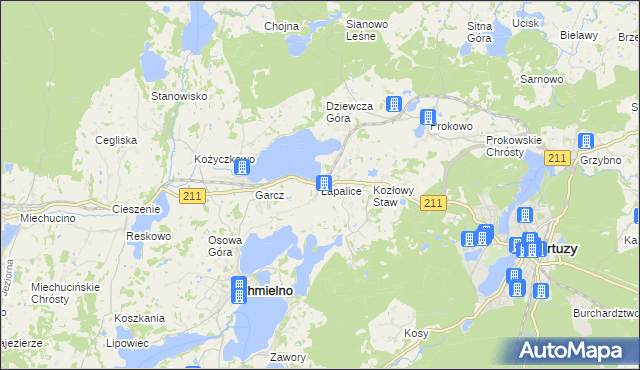 mapa Łapalice, Łapalice na mapie Targeo