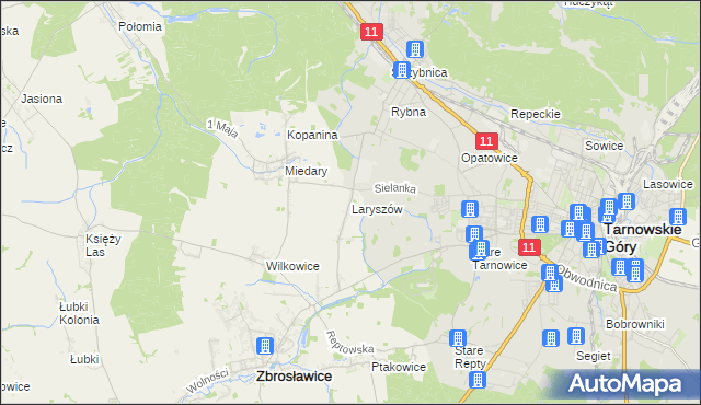 mapa Laryszów, Laryszów na mapie Targeo
