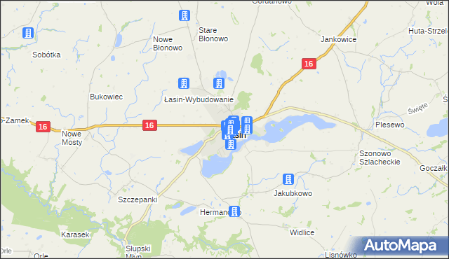 mapa Łasin, Łasin na mapie Targeo
