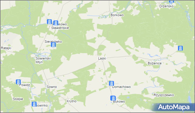 mapa Laski gmina Malechowo, Laski gmina Malechowo na mapie Targeo