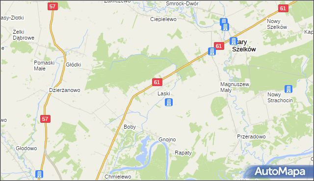 mapa Laski gmina Szelków, Laski gmina Szelków na mapie Targeo