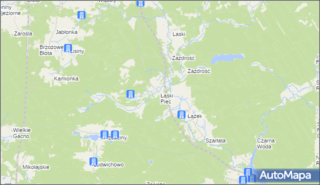 mapa Łąski Piec, Łąski Piec na mapie Targeo