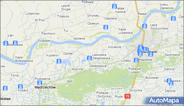 mapa Laskówka Delastowska, Laskówka Delastowska na mapie Targeo