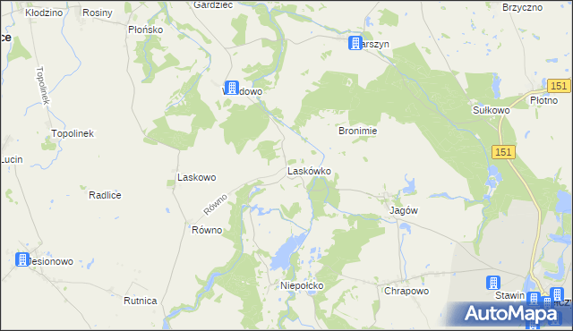 mapa Laskówko, Laskówko na mapie Targeo