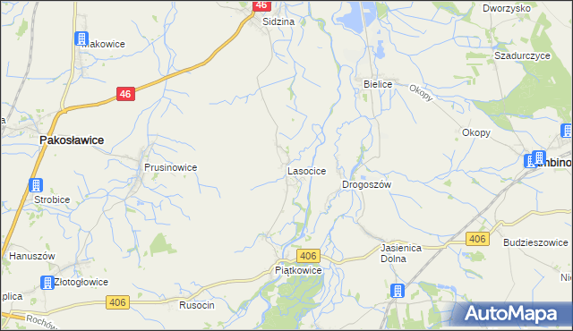 mapa Lasocice gmina Łambinowice, Lasocice gmina Łambinowice na mapie Targeo