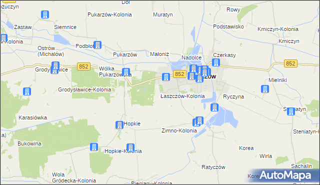 mapa Łaszczów-Kolonia, Łaszczów-Kolonia na mapie Targeo