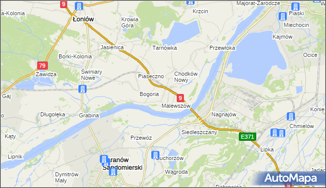 mapa Łążek gmina Łoniów, Łążek gmina Łoniów na mapie Targeo