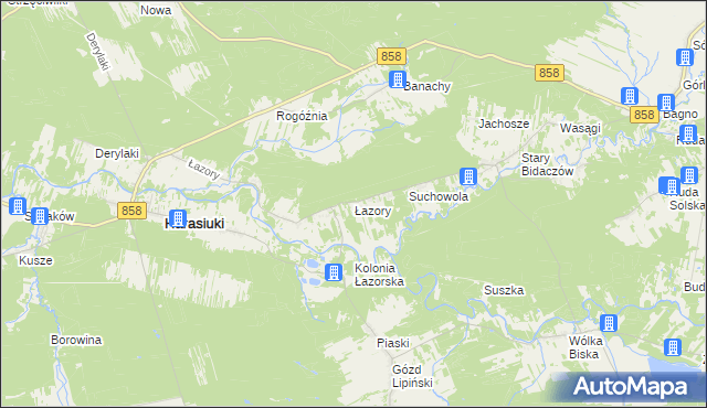 mapa Łazory, Łazory na mapie Targeo
