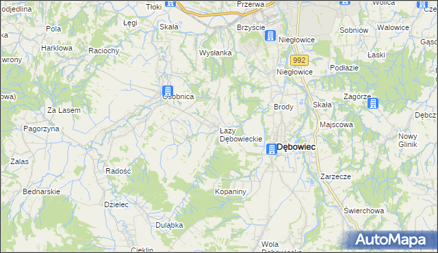 mapa Łazy Dębowieckie, Łazy Dębowieckie na mapie Targeo