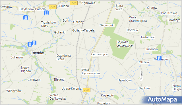 mapa Łęczeszyce, Łęczeszyce na mapie Targeo
