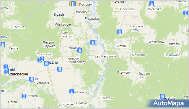 mapa Łęg Ręczyński, Łęg Ręczyński na mapie Targeo