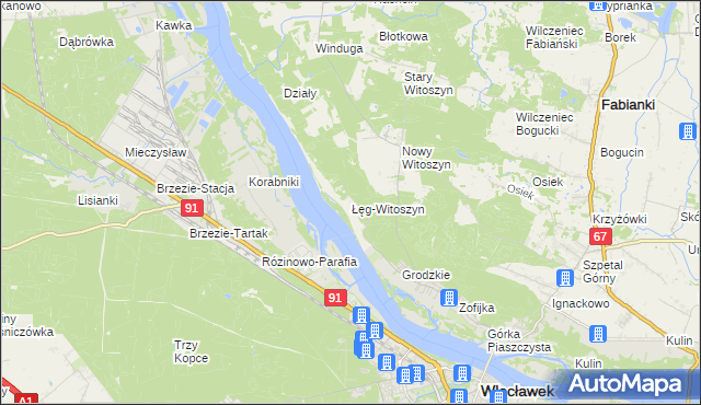 mapa Łęg-Witoszyn, Łęg-Witoszyn na mapie Targeo