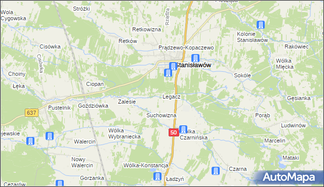 mapa Legacz, Legacz na mapie Targeo