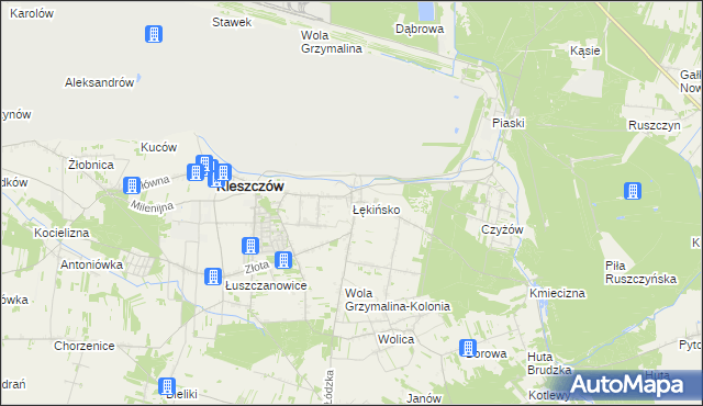 mapa Łękińsko, Łękińsko na mapie Targeo
