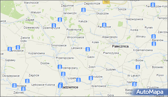 mapa Lelowice-Kolonia, Lelowice-Kolonia na mapie Targeo