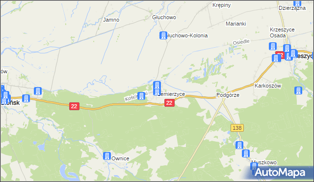 mapa Lemierzyce, Lemierzyce na mapie Targeo