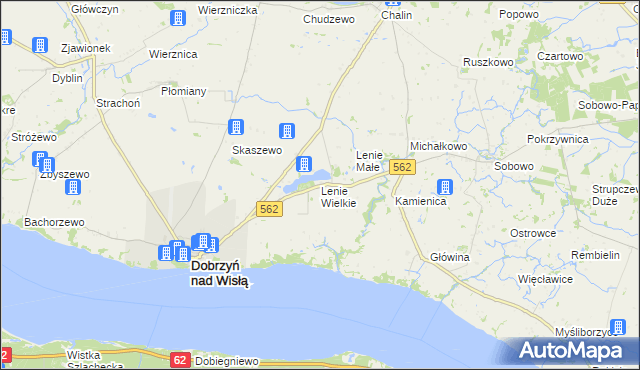 mapa Lenie Wielkie, Lenie Wielkie na mapie Targeo