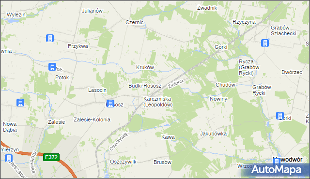 mapa Leopoldów gmina Ryki, Leopoldów gmina Ryki na mapie Targeo