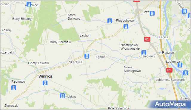 mapa Łępice, Łępice na mapie Targeo