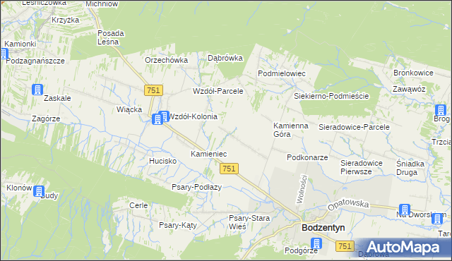 mapa Leśna-Stara Wieś, Leśna-Stara Wieś na mapie Targeo