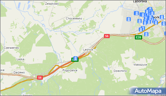 mapa Leśnice, Leśnice na mapie Targeo