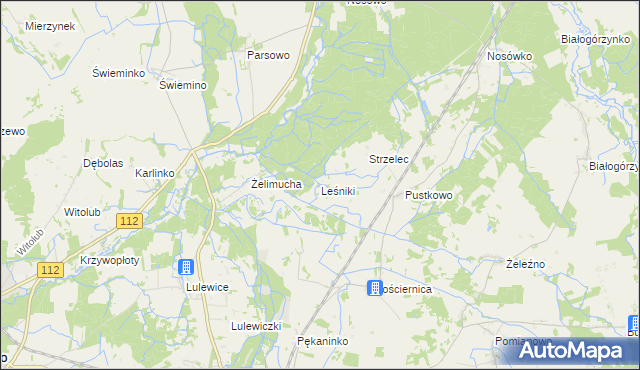 mapa Leśniki gmina Białogard, Leśniki gmina Białogard na mapie Targeo