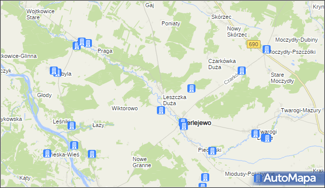 mapa Leszczka Duża, Leszczka Duża na mapie Targeo