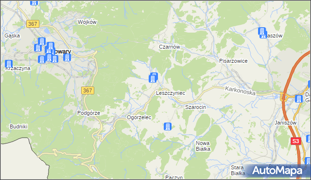 mapa Leszczyniec, Leszczyniec na mapie Targeo