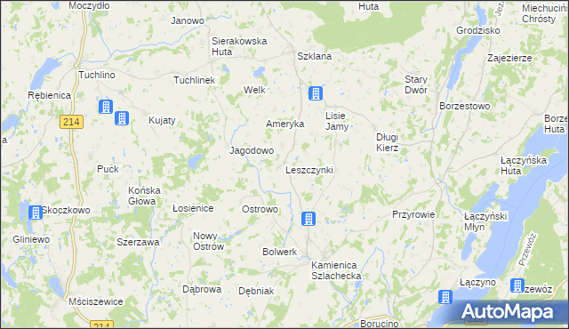 mapa Leszczynki, Leszczynki na mapie Targeo