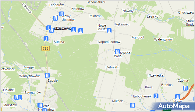 mapa Leszczyny gmina Ujazd, Leszczyny gmina Ujazd na mapie Targeo